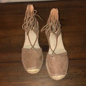 Brown Lace Up Sandals